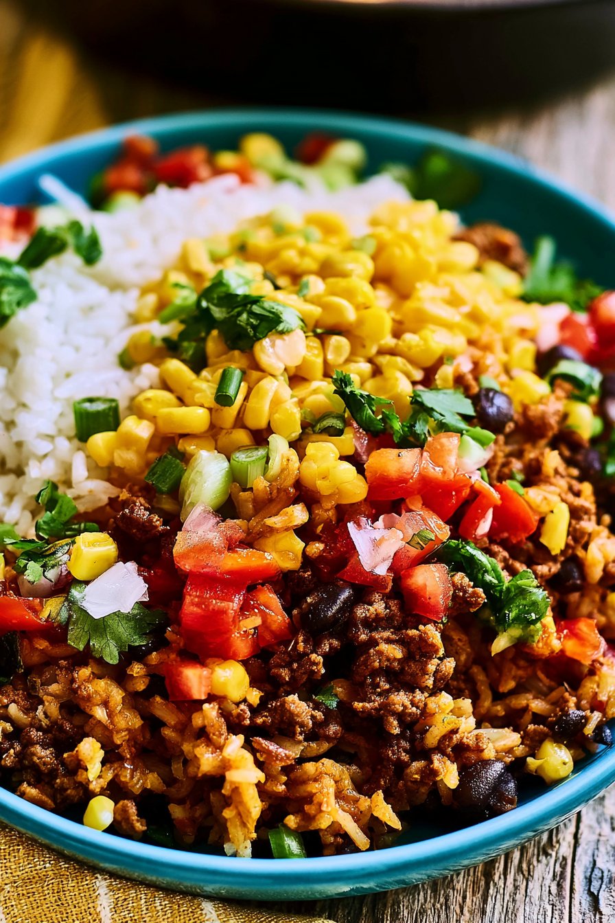 Ground Beef Taco Rice Bowls