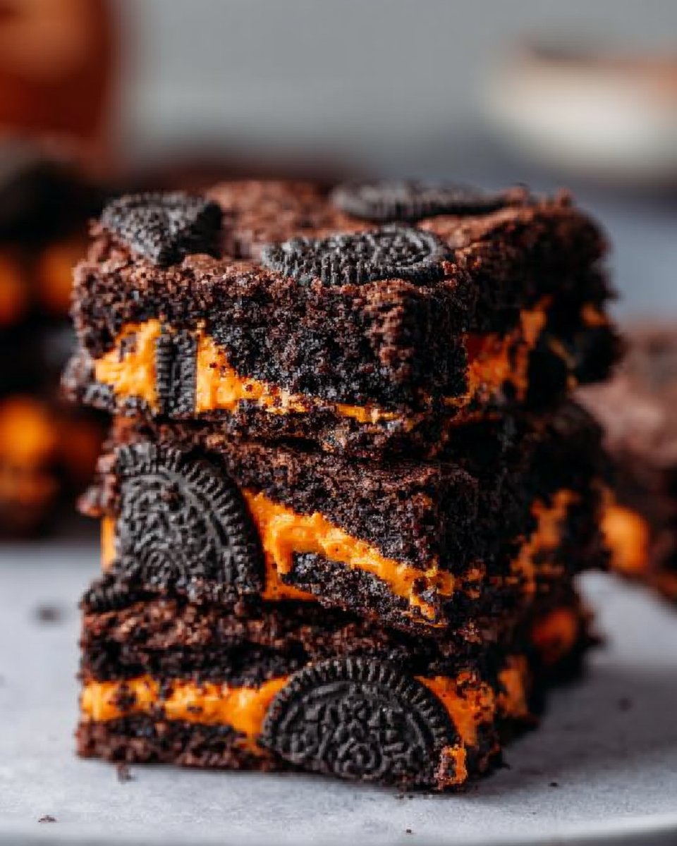 Halloween Oreo Brownies