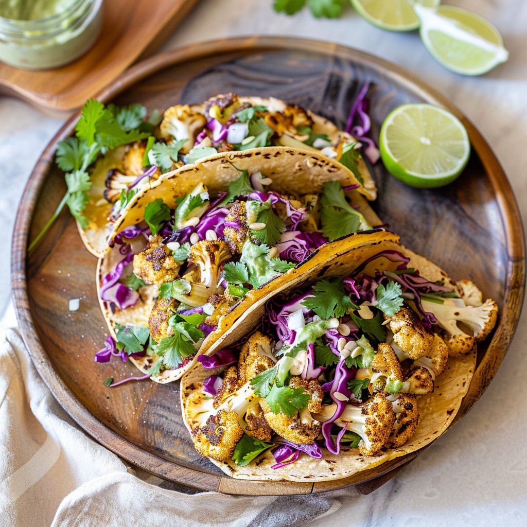 Cauliflower Tacos with Cabbage Slaw