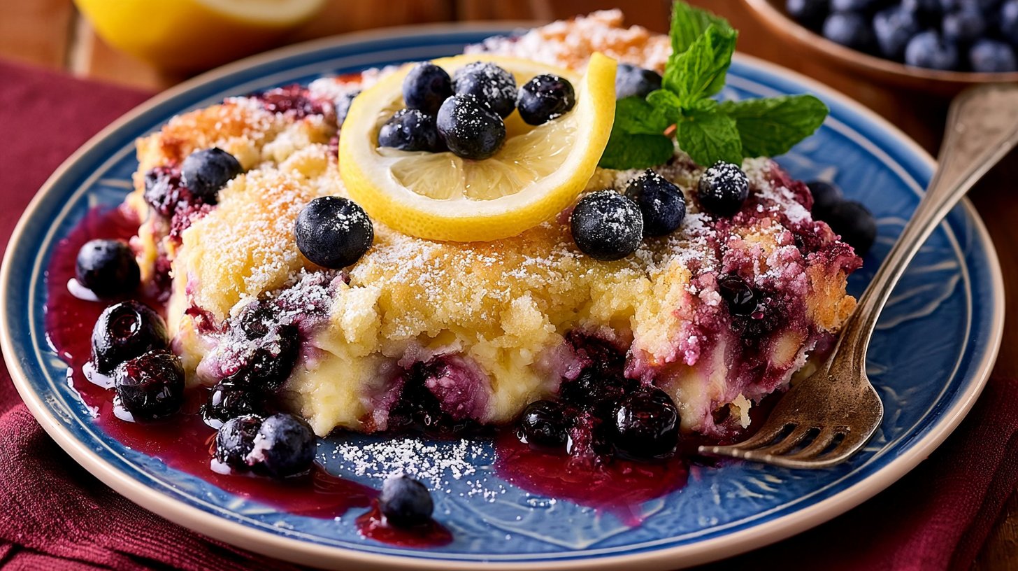Lemon Blueberry Cheesecake Dump Cake