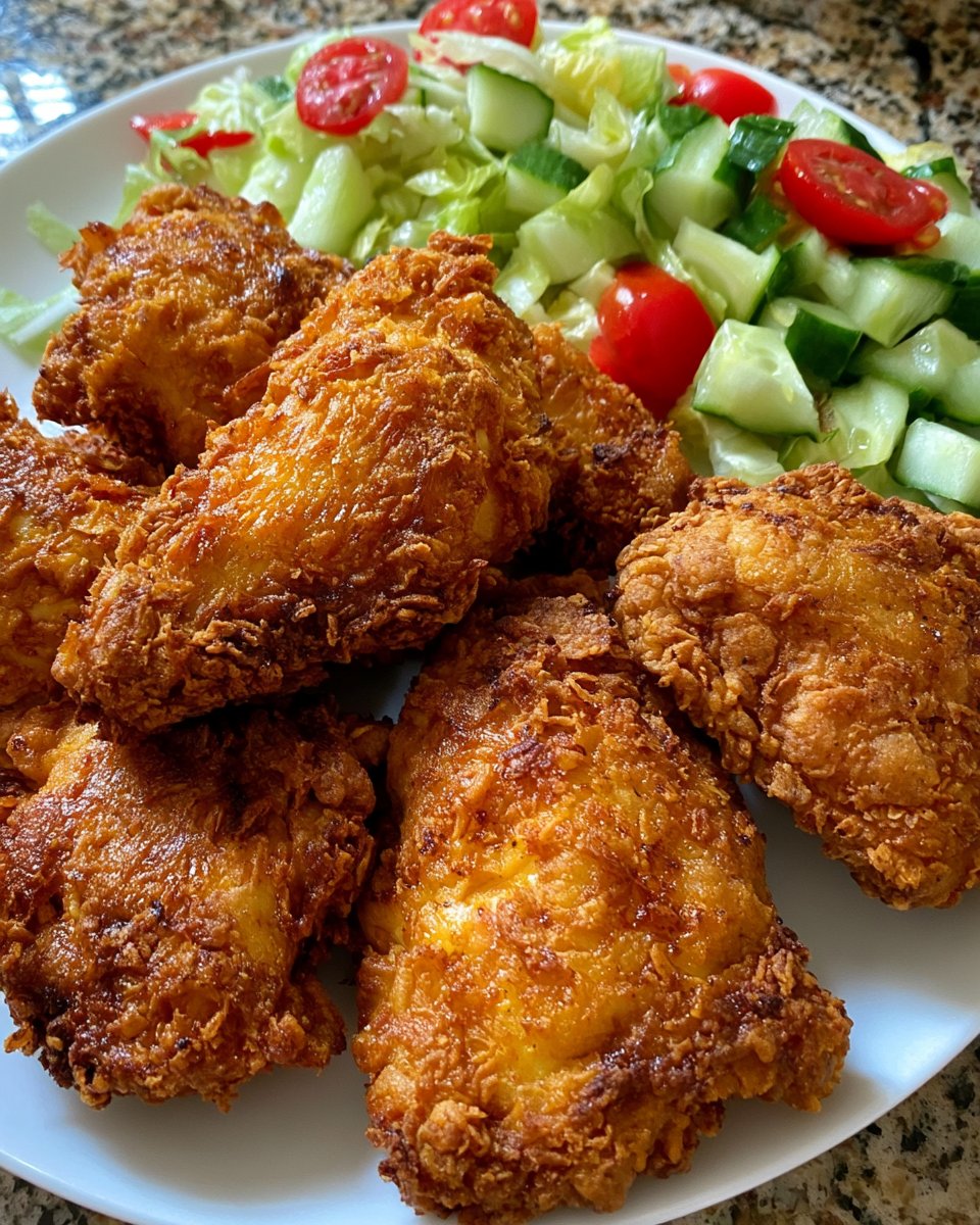 Crispy Golden Fried Chicken Plate