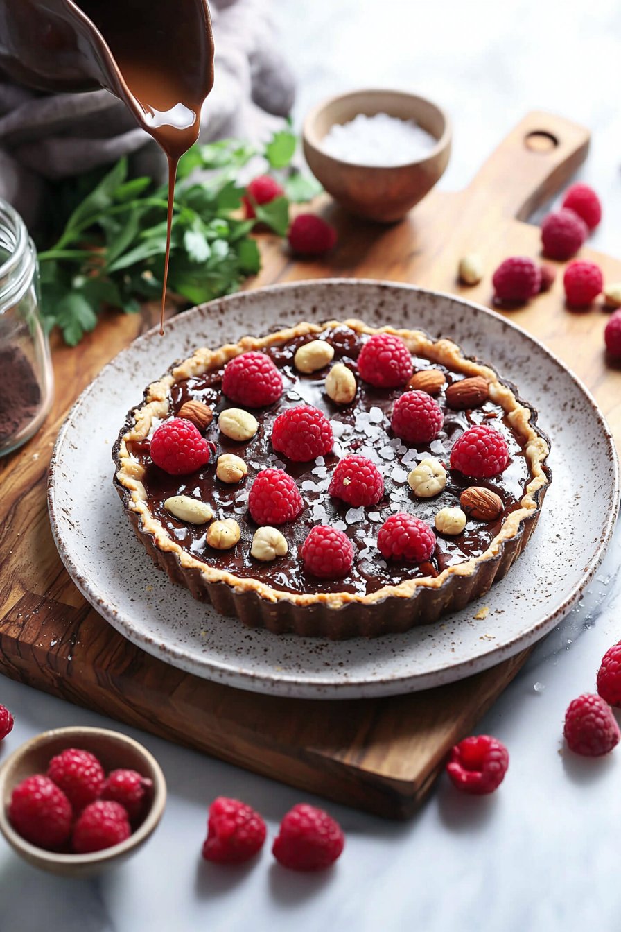 No-Bake Raspberry Hazelnut Tart