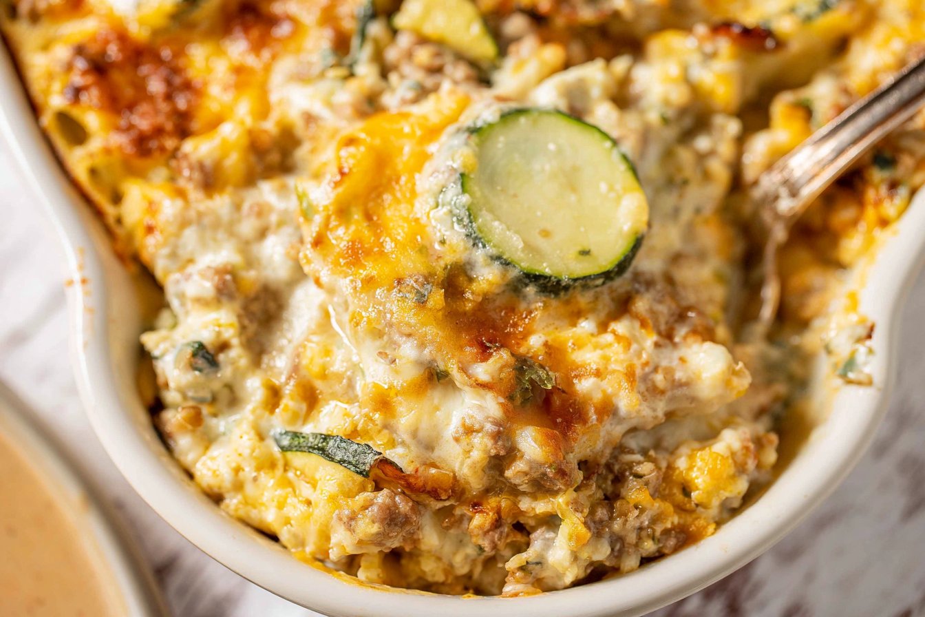 Zucchini Casserole with Ground Beef