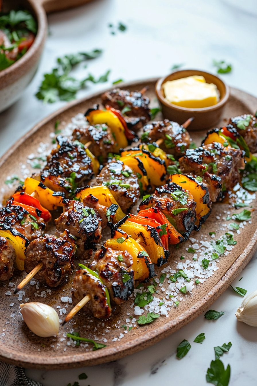 BBQ Skewers with Garlic Butter