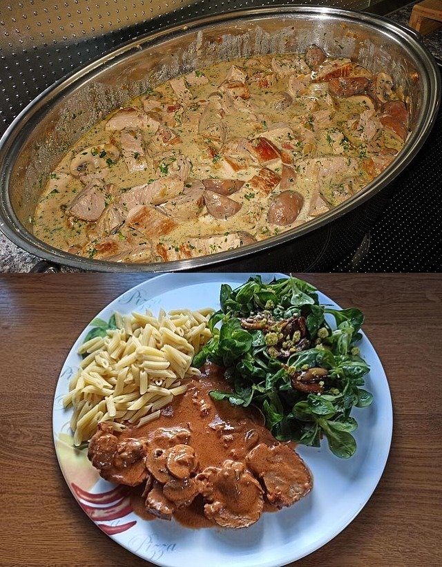 Schweinefilet in Sahnesoße