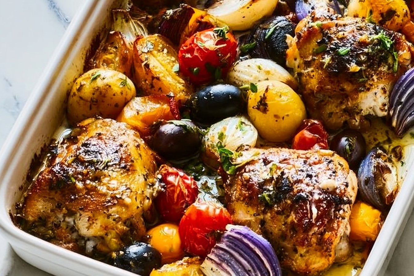 Easy Greek Chicken Sheet Pan Dinner 2 Greek Sheet Pan Chicken