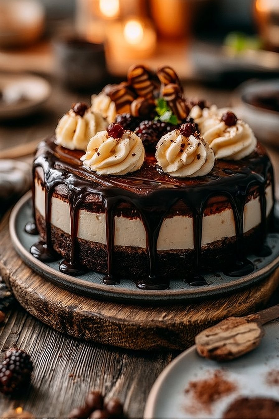 Brownie-Käsekuchen-Geburtstagstorte