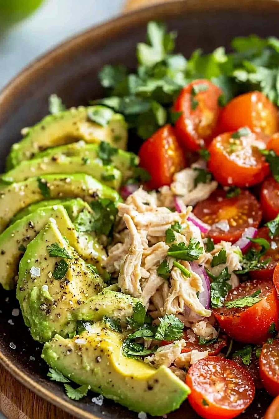 Avocado-Hühnchen-Salat Meal Prep