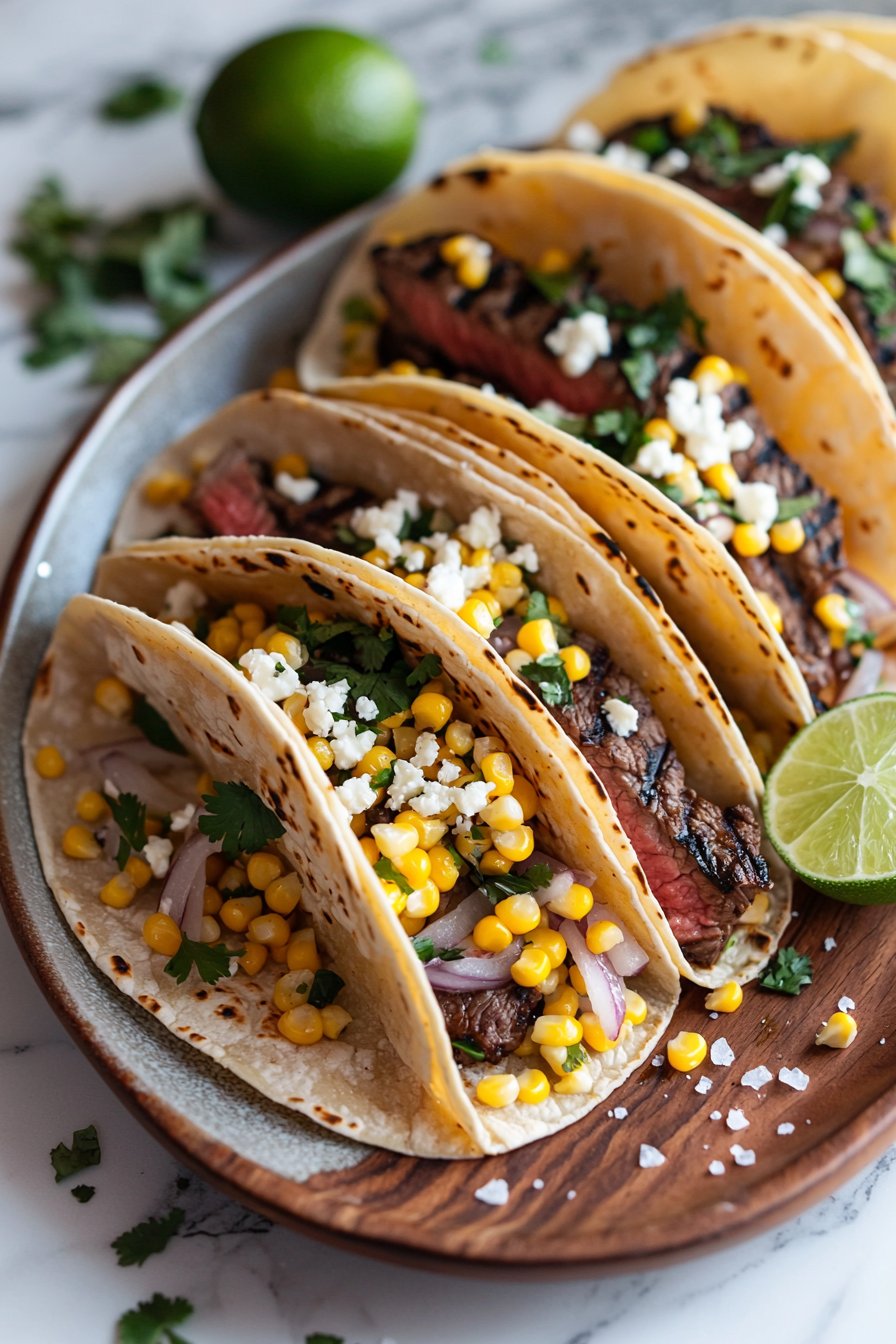 Grilled Steak Street Corn Tacos