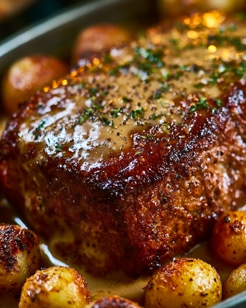 Hackbraten mit Kartoffeln in Sahne 2