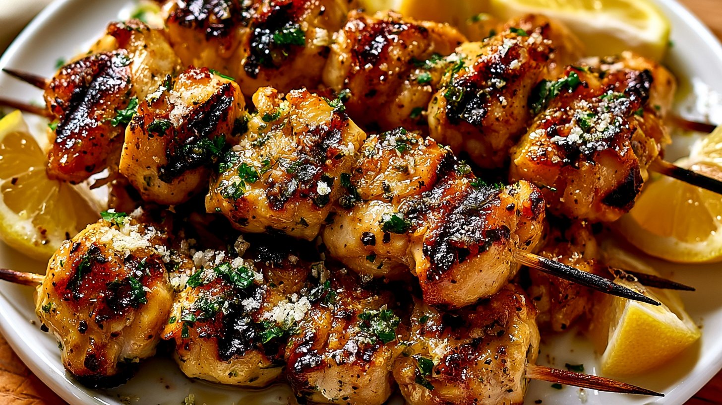 Garlic Parmesan Chicken Skewers