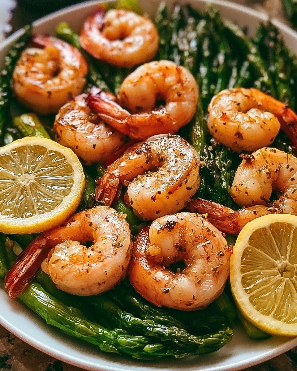 Lemon Garlic Shrimp with Asparagus