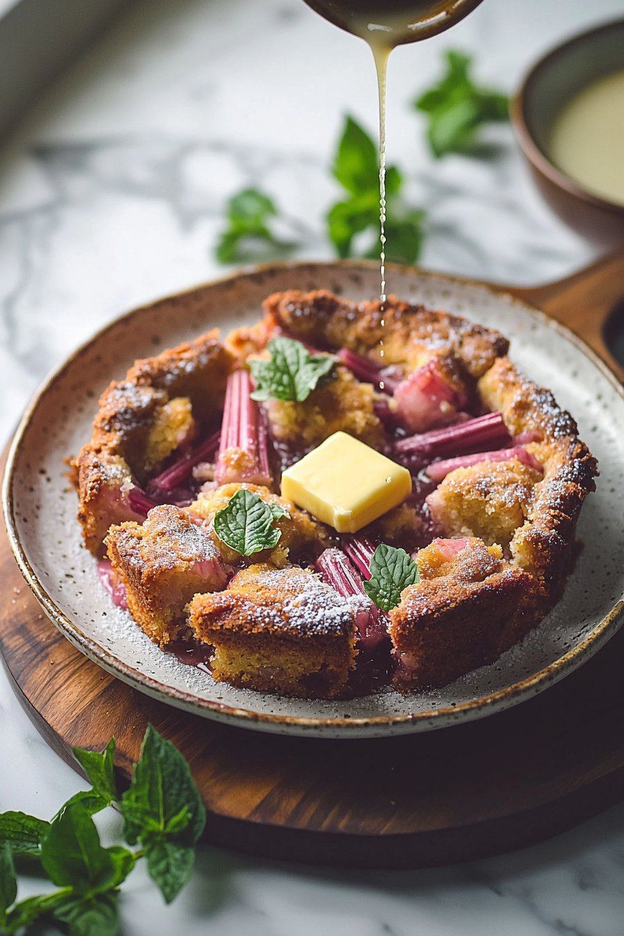 4-Ingredient Rhubarb Dump Cake