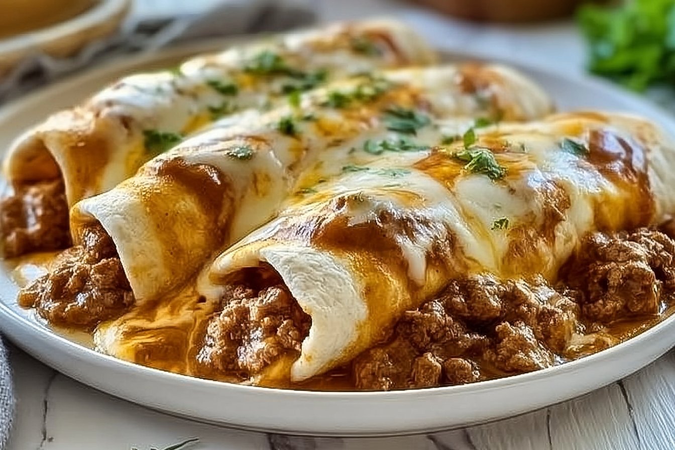 Savory Smothered Ground Beef Burritos with Creamy Chipotle Delight