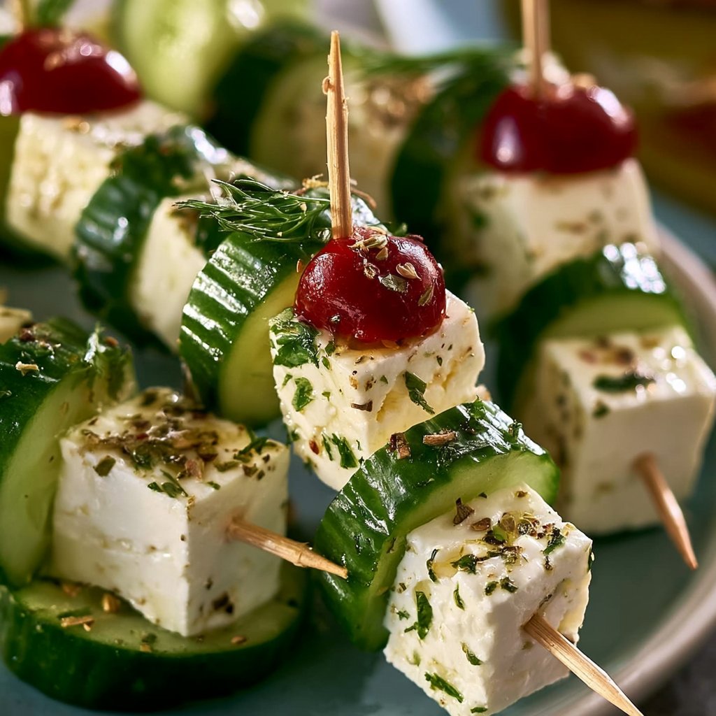 Feta Skewers with Cucumber