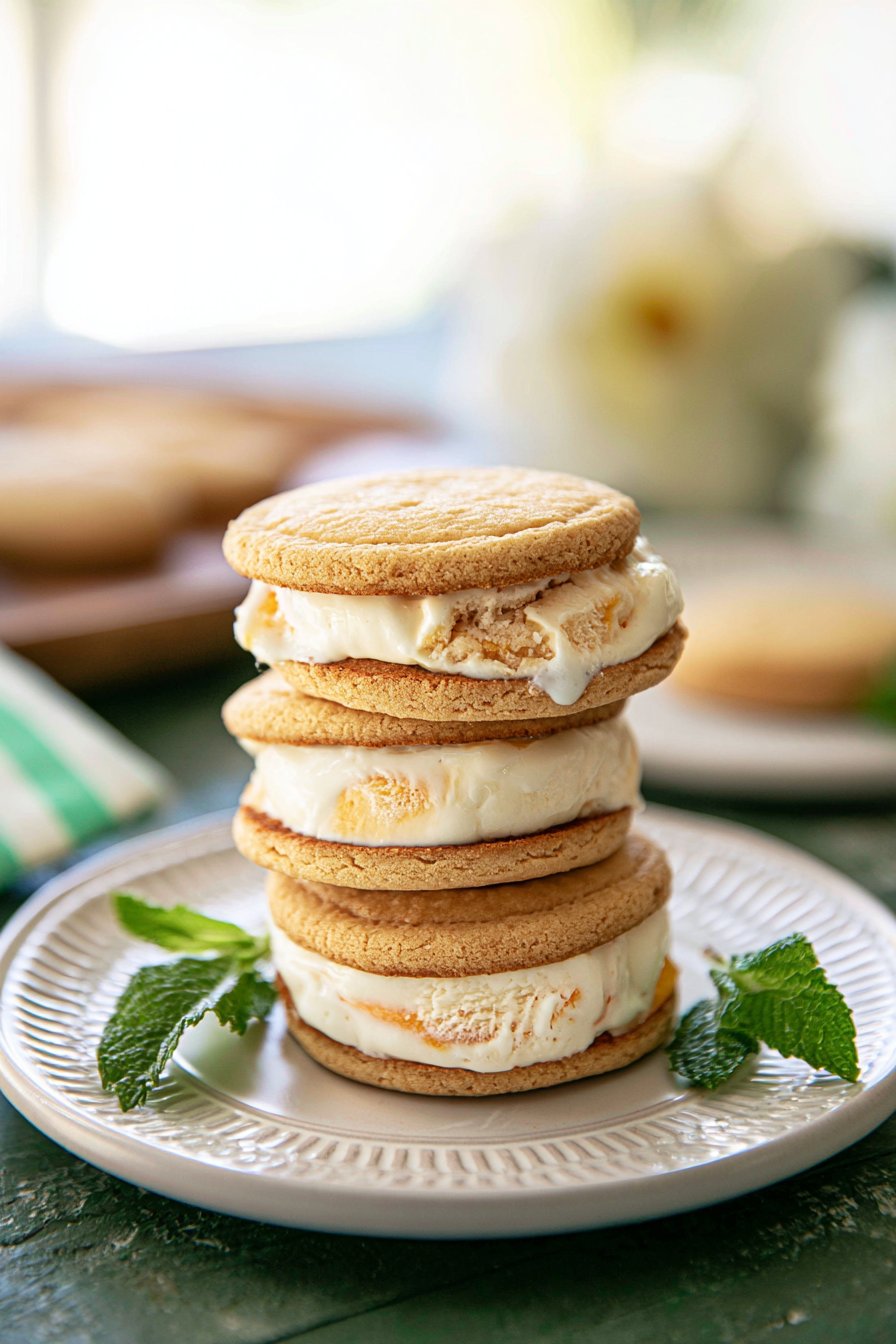 The Masters Peach Ice Cream Sandwiches