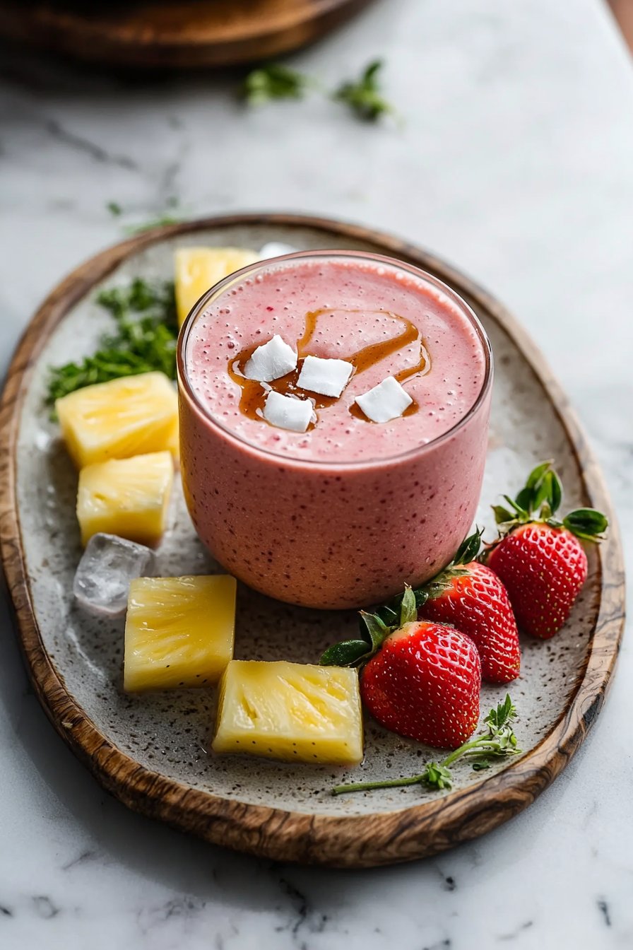 Strawberry Coconut Pineapple Smoothie