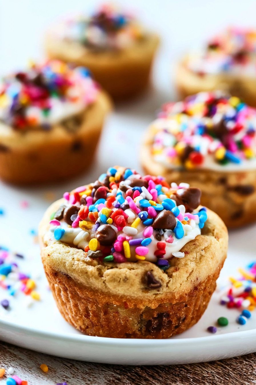 Sprinkle Chocolate Chip Cookie Cups