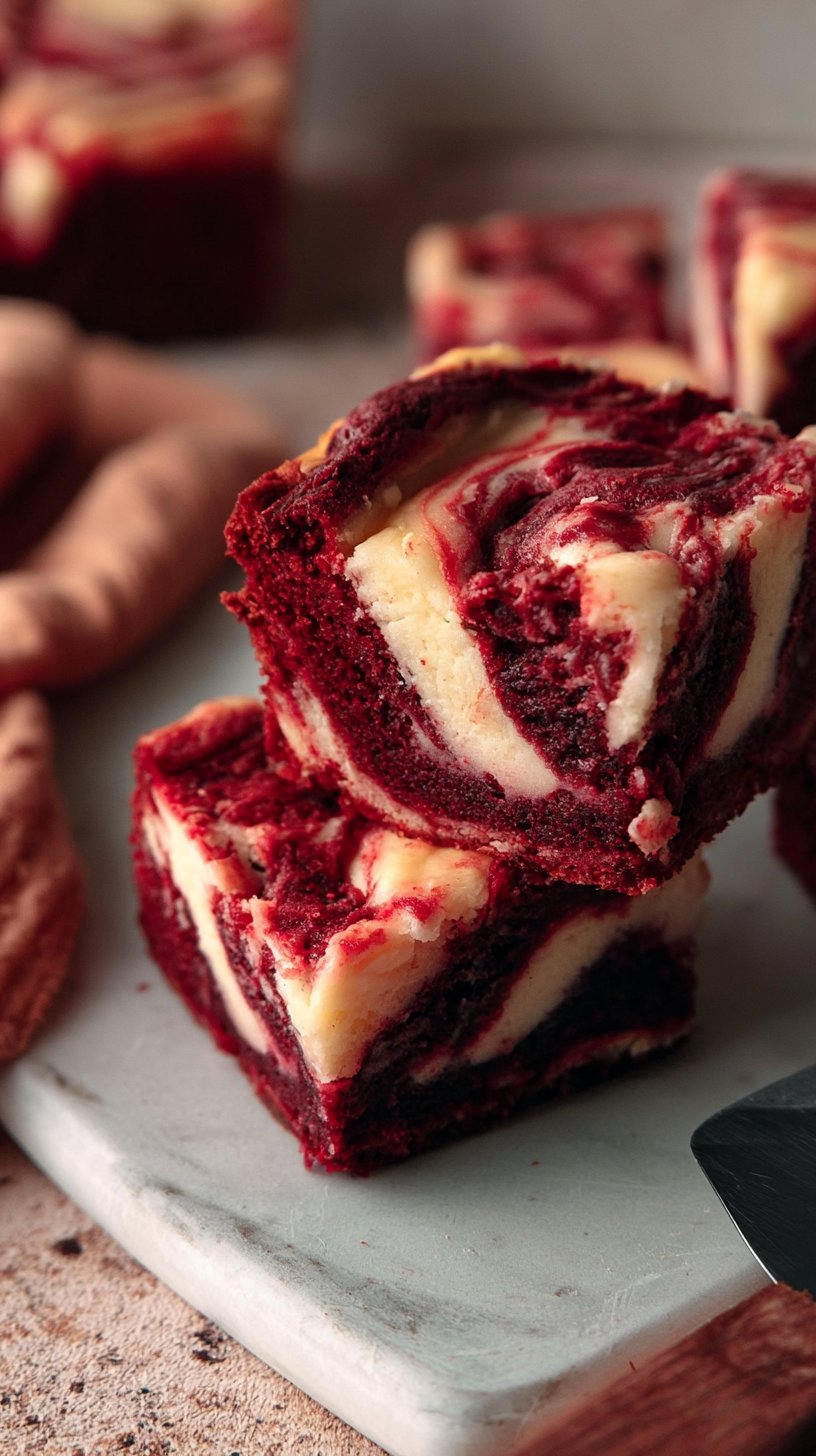 Rote Samt Cheesecake Brownies