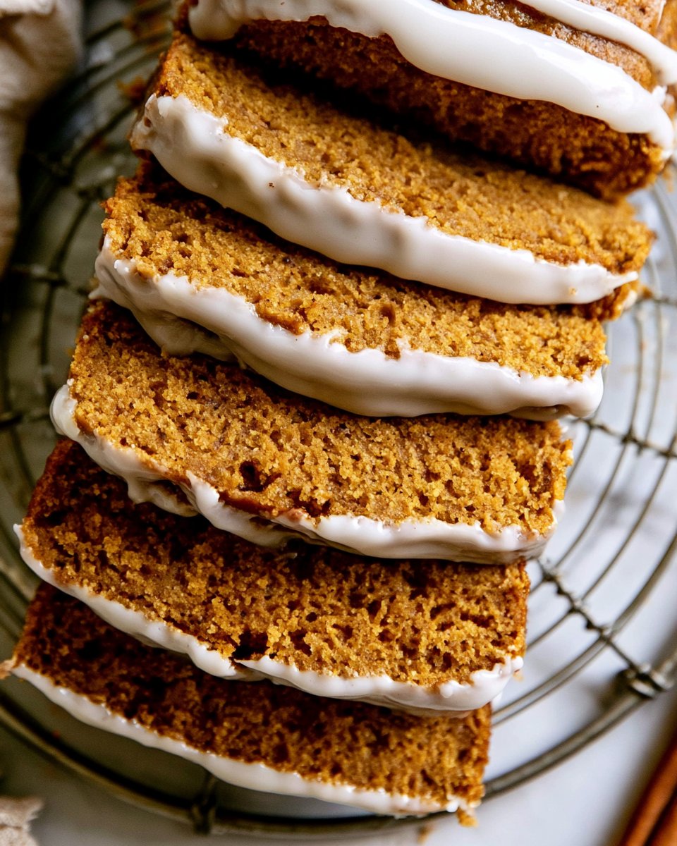 Healthy Pumpkin Bread with Maple Glaze