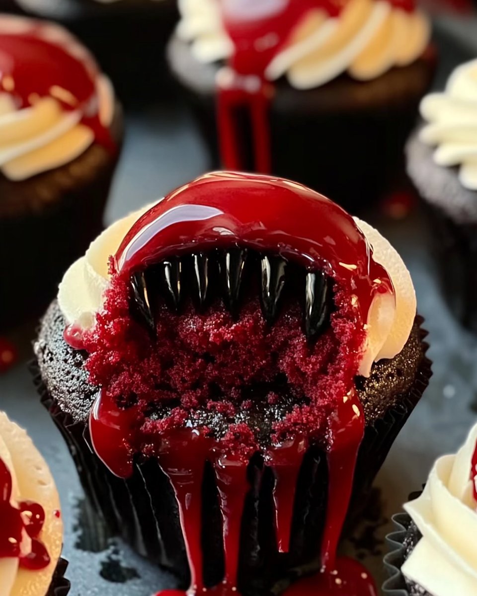Delicious Halloween Vampire Bite Cupcakes to Amaze Your Guests