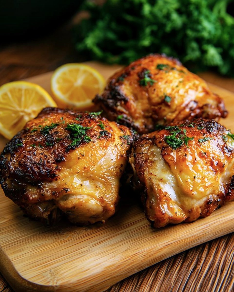 Keto Lemon-Garlic Chicken Thighs in the Air Fryer