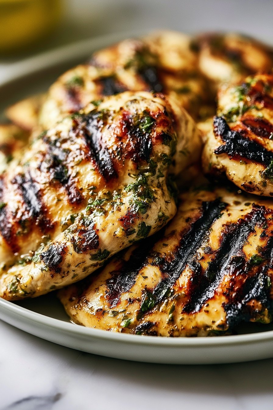 Grilled Chicken Breasts with Herbs and Lemon