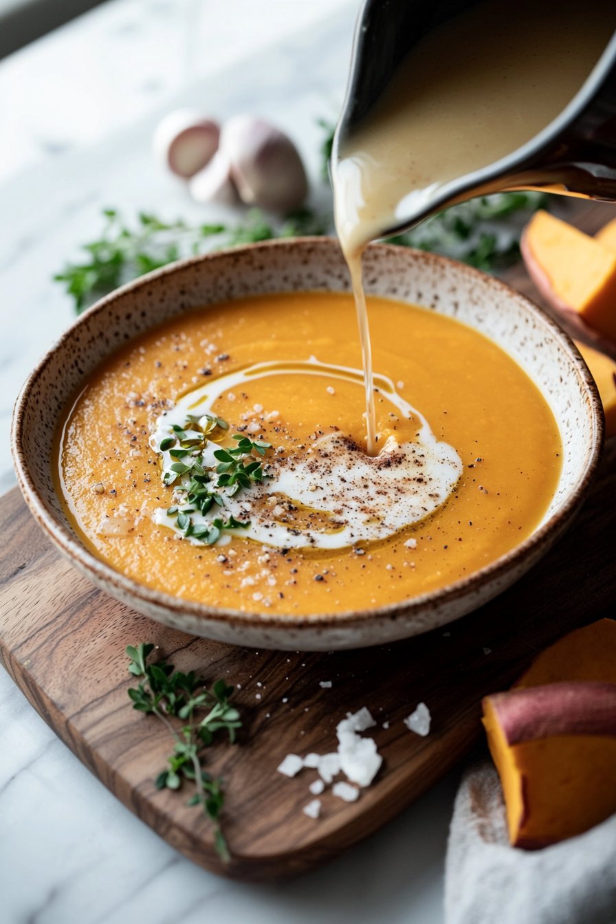 Creamy Pumpkin Sweet Potato Soup