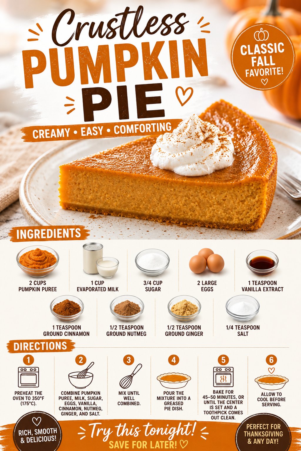 Crustless Pumpkin Pie