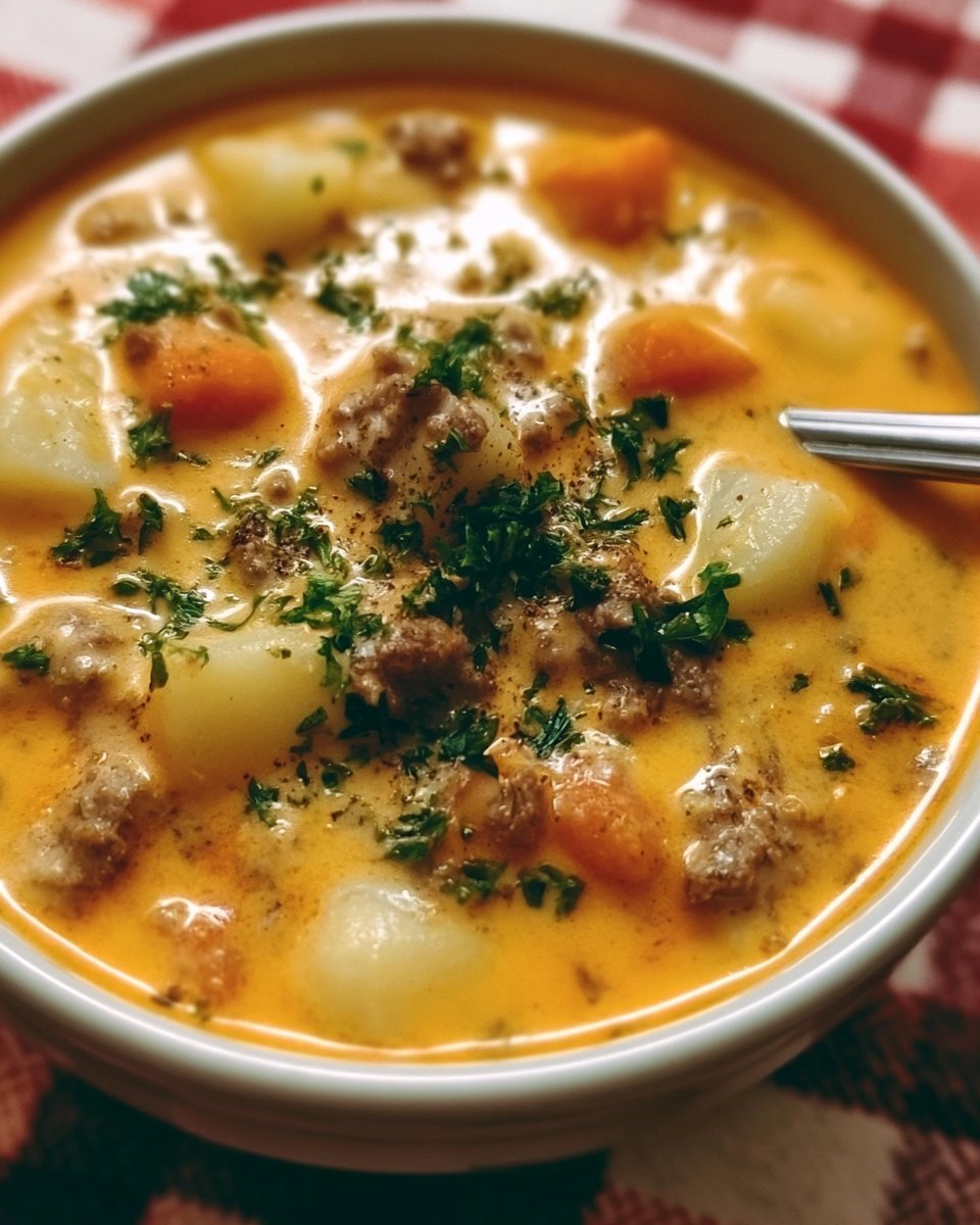 Creamy Potato Hamburger Soup Recipe