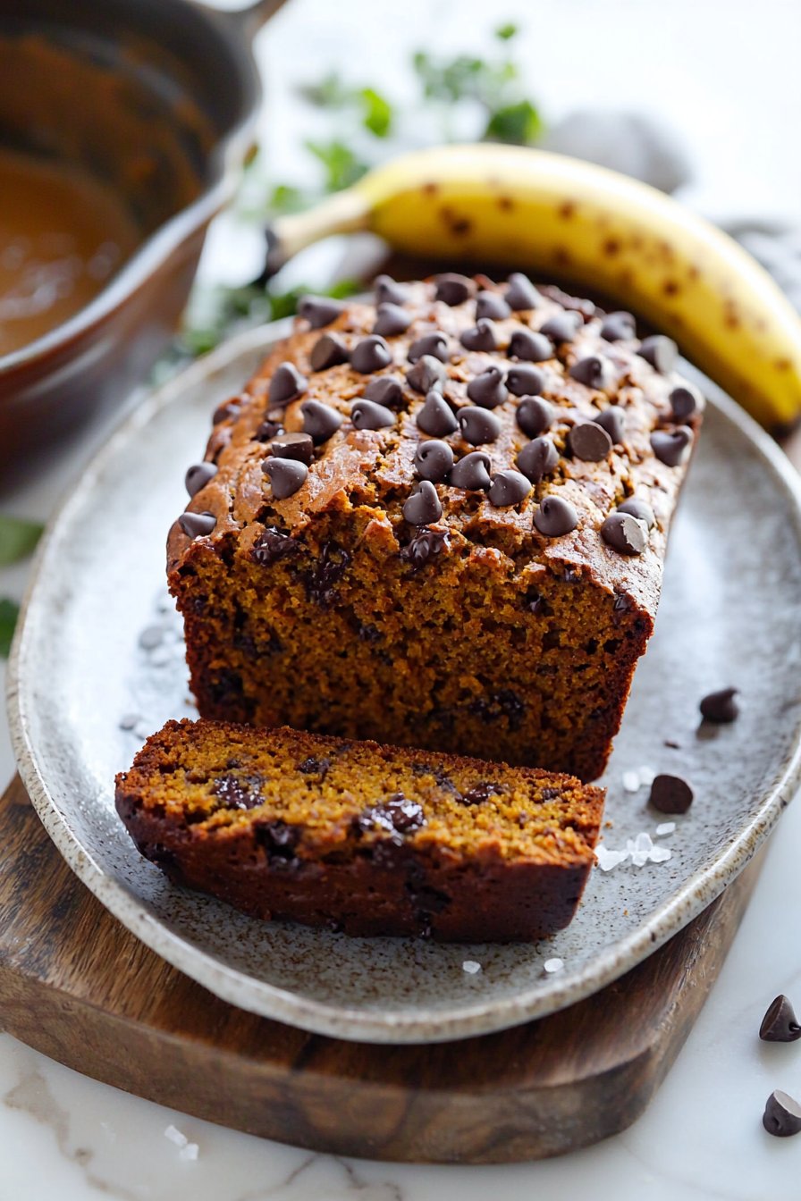 Pumpkin Chocolate Chip Banana Bread