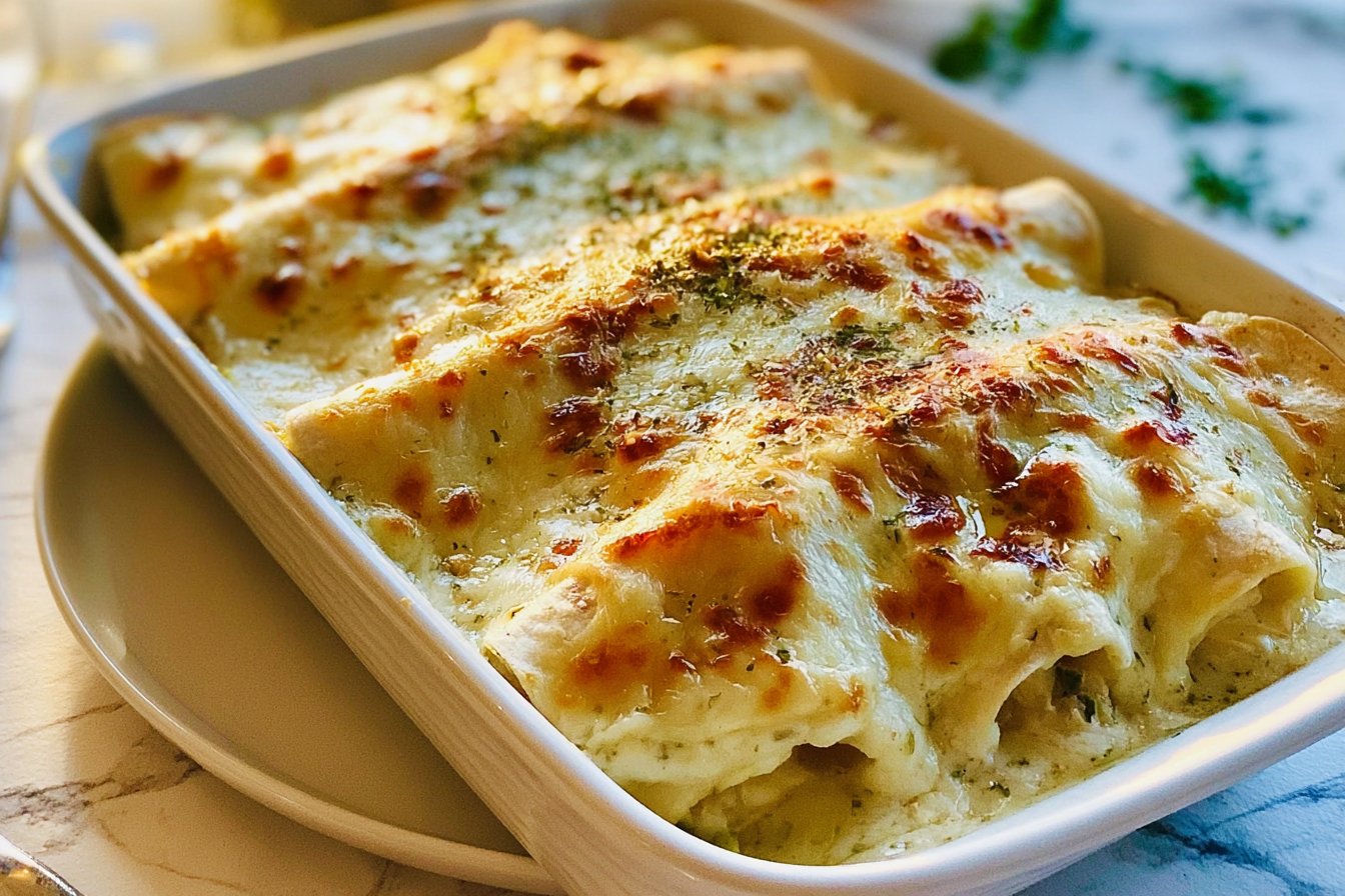 Creamy Chicken Enchiladas Recipe 2 White Chicken Enchiladas