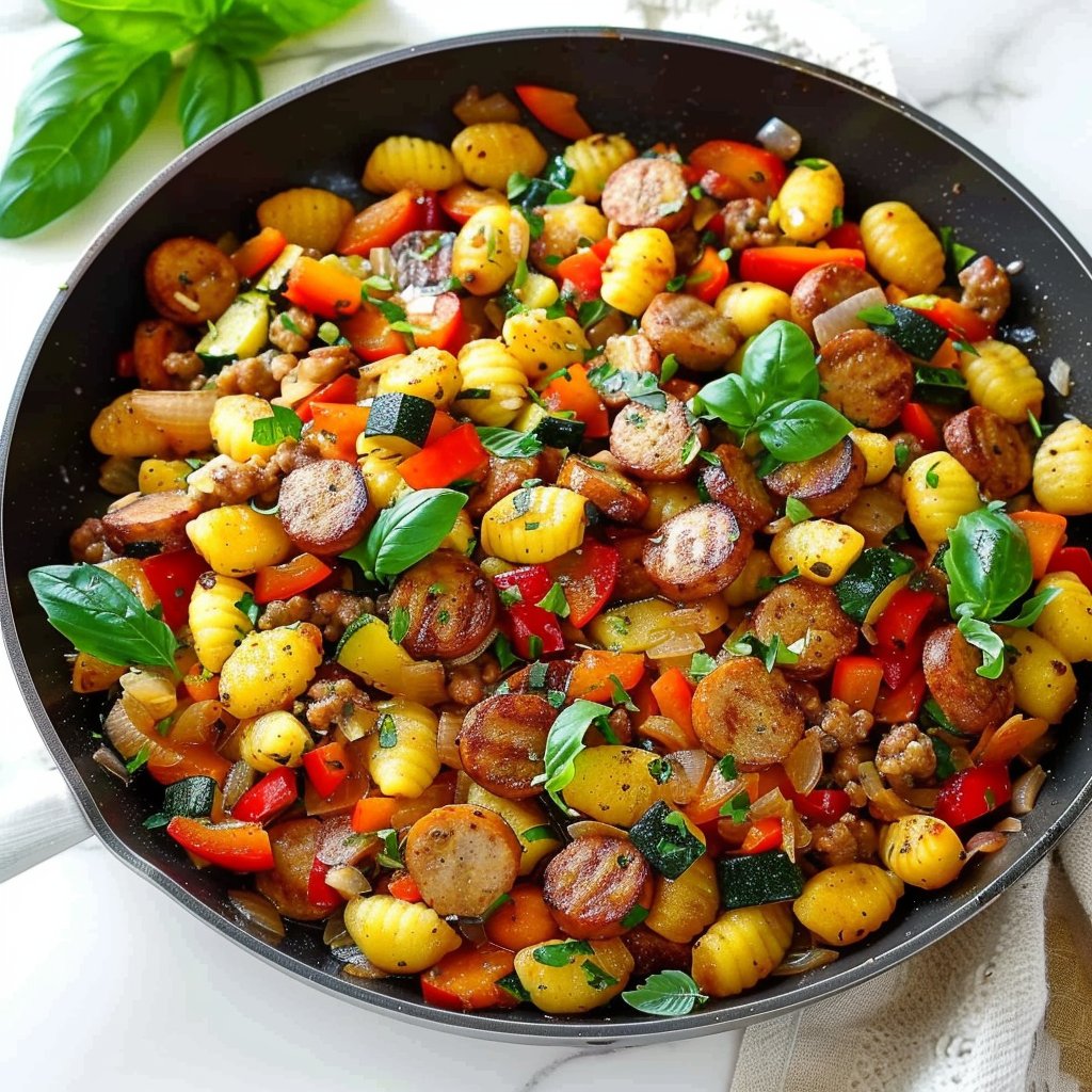 One-Pan Sausage Gnocchi and Veggies