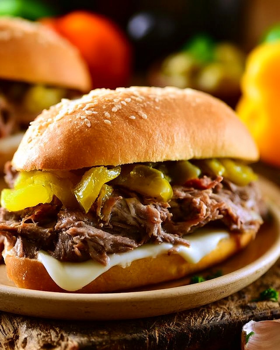 Crock Pot Italian Beef Sandwiches