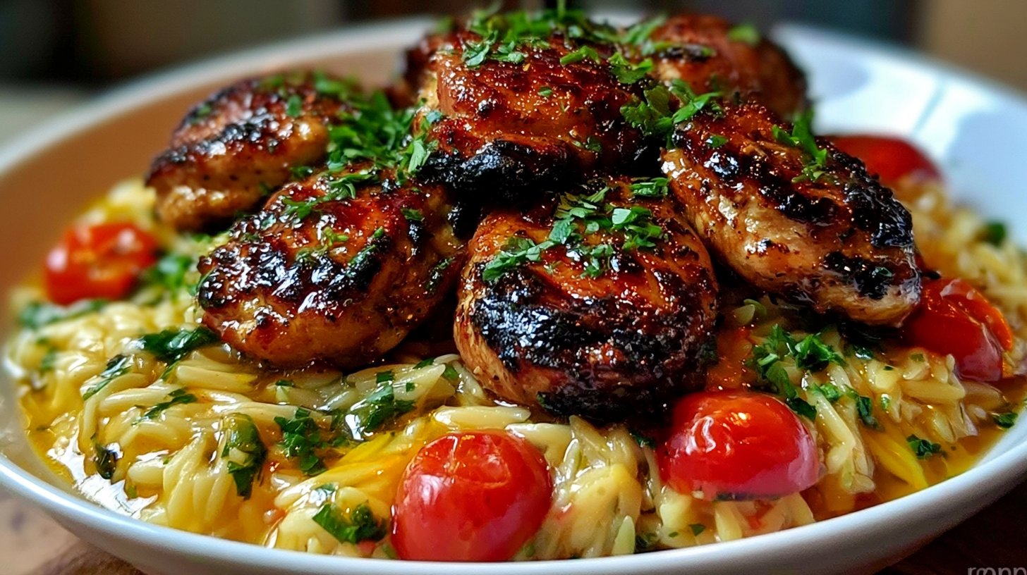 Garlic Herb Grilled Chicken and Orzo - Quick and Easy Dinner