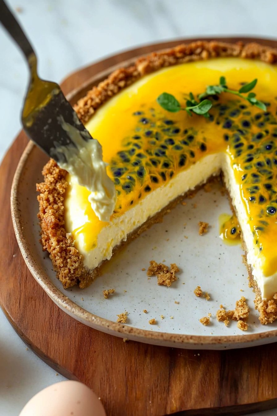 Easy Passion Fruit Cheesecake