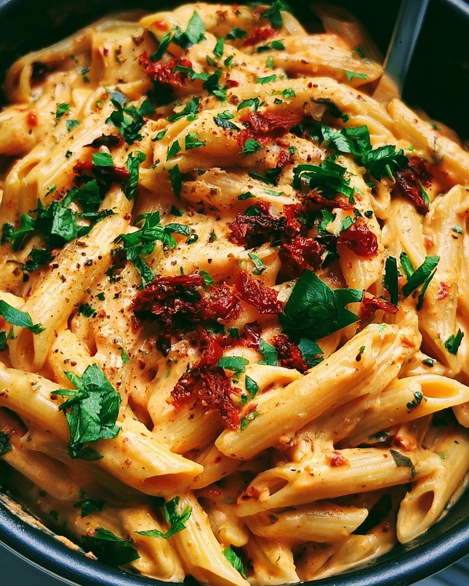 Creamy Vegan Pasta with Sun-Dried Tomato
