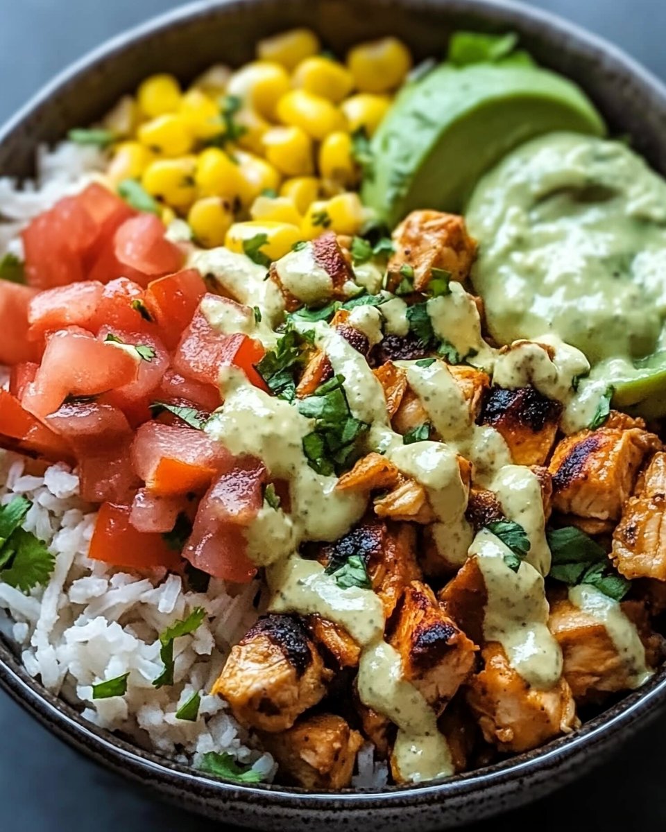 Hohe Protein Hühnchen Burrito Schüssel