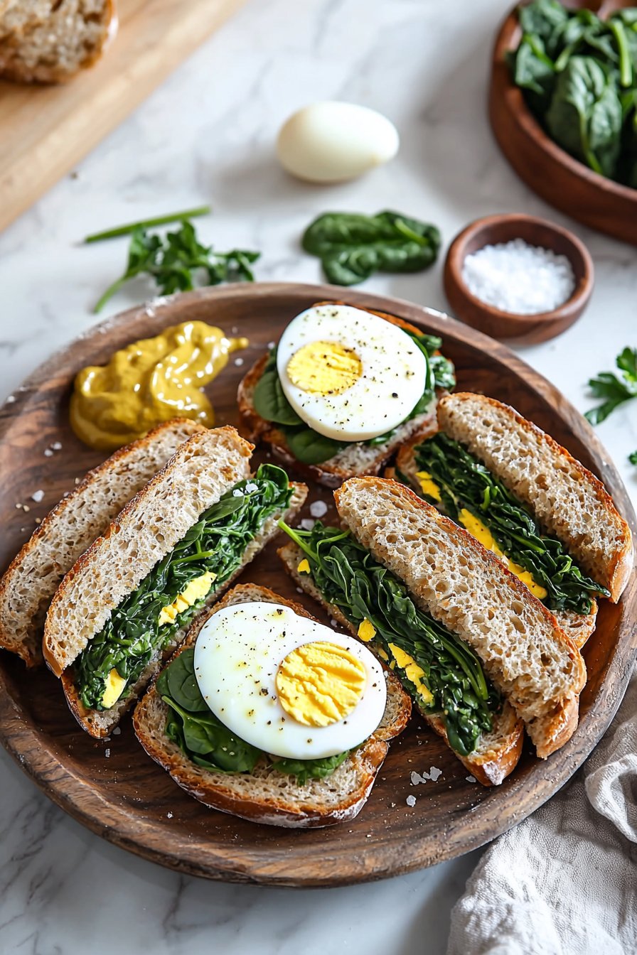 Spinach & Egg Meal Prep Sandwiches