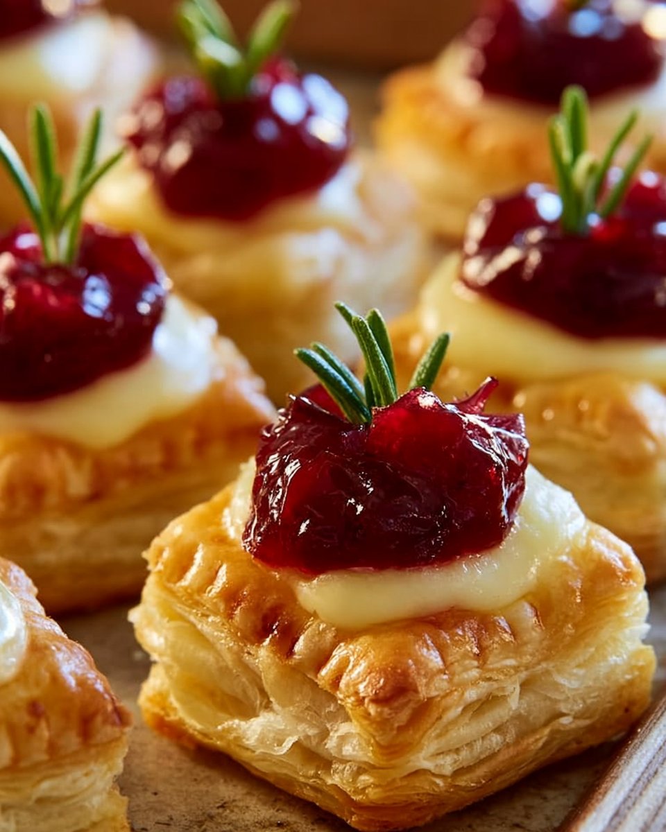 Blätterteig-Häppchen mit Camembert