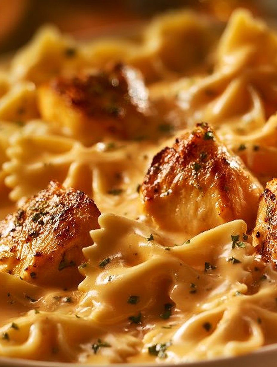 Pollo en Salsa Cremosa con Pasta Moño para Casarme