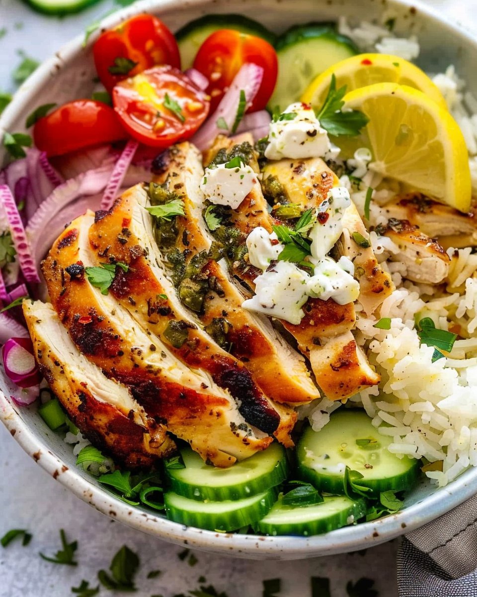 Lemon Herb Greek Chicken Bowls