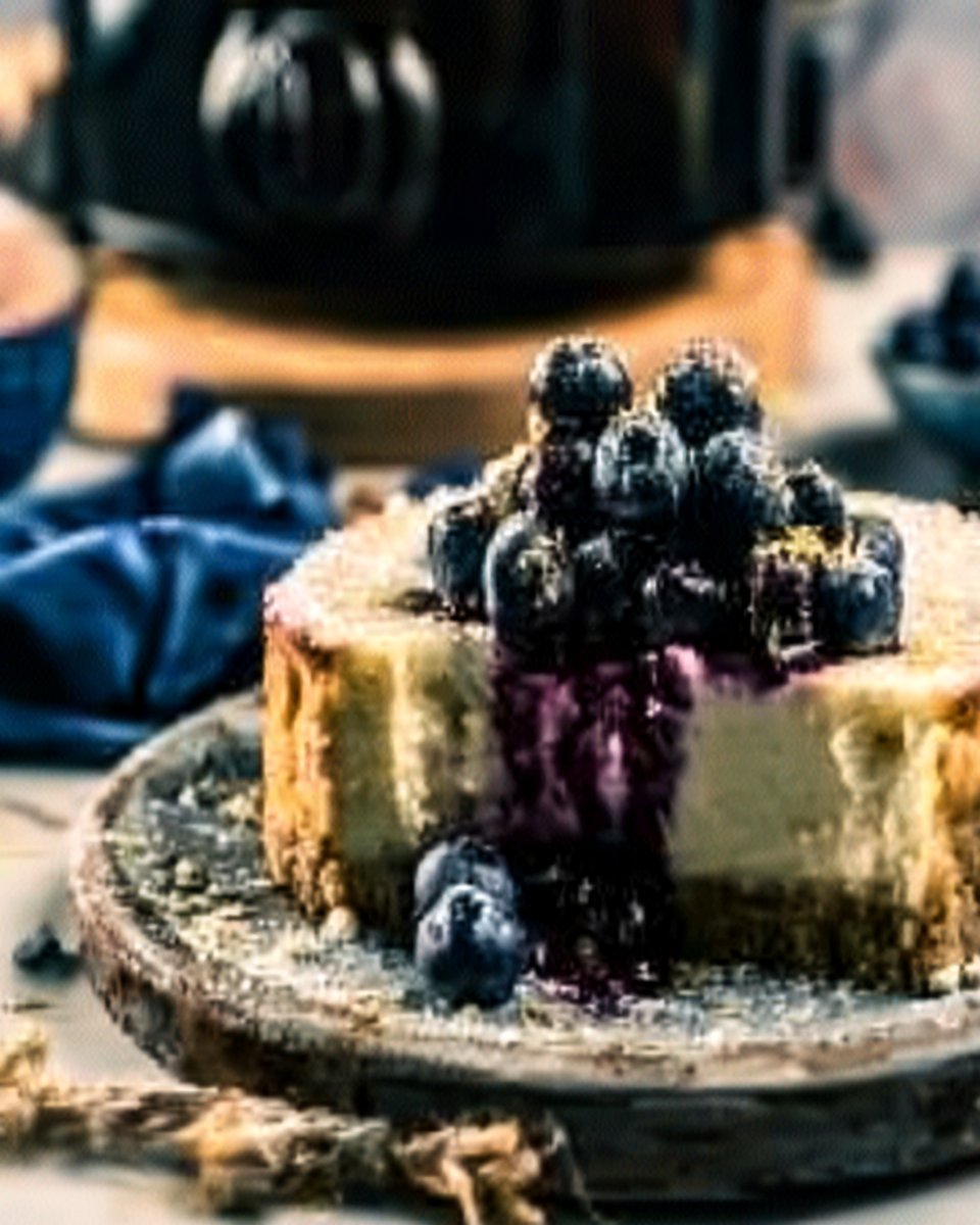 Crock Pot Lemon Blueberry Cheesecake