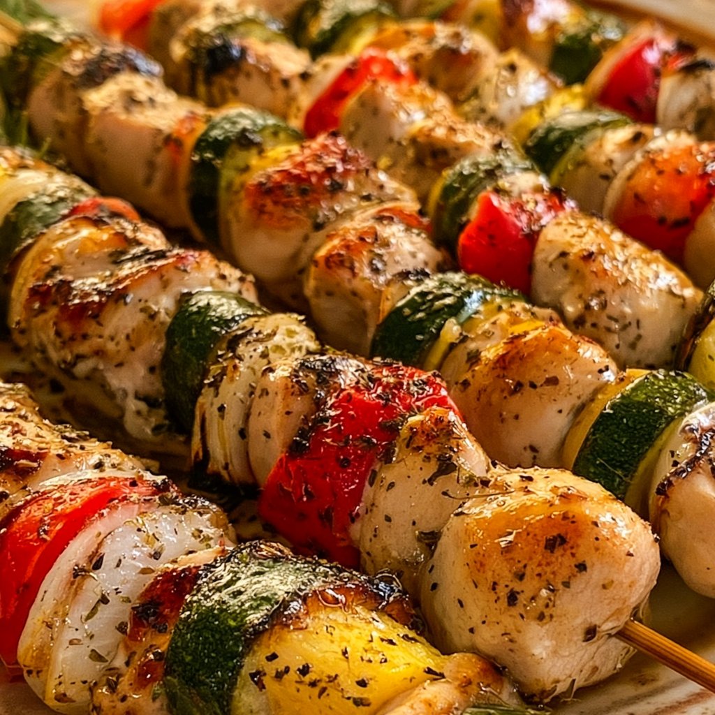 Mediterranean Chicken Vegetable Skewers