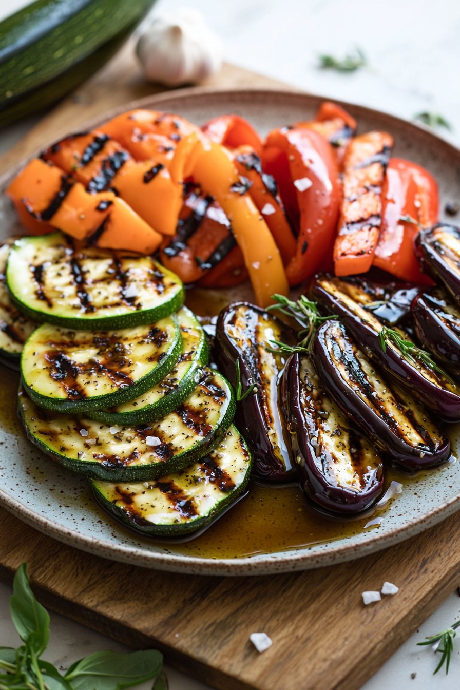 Gegrilltes mariniertes Gemüse