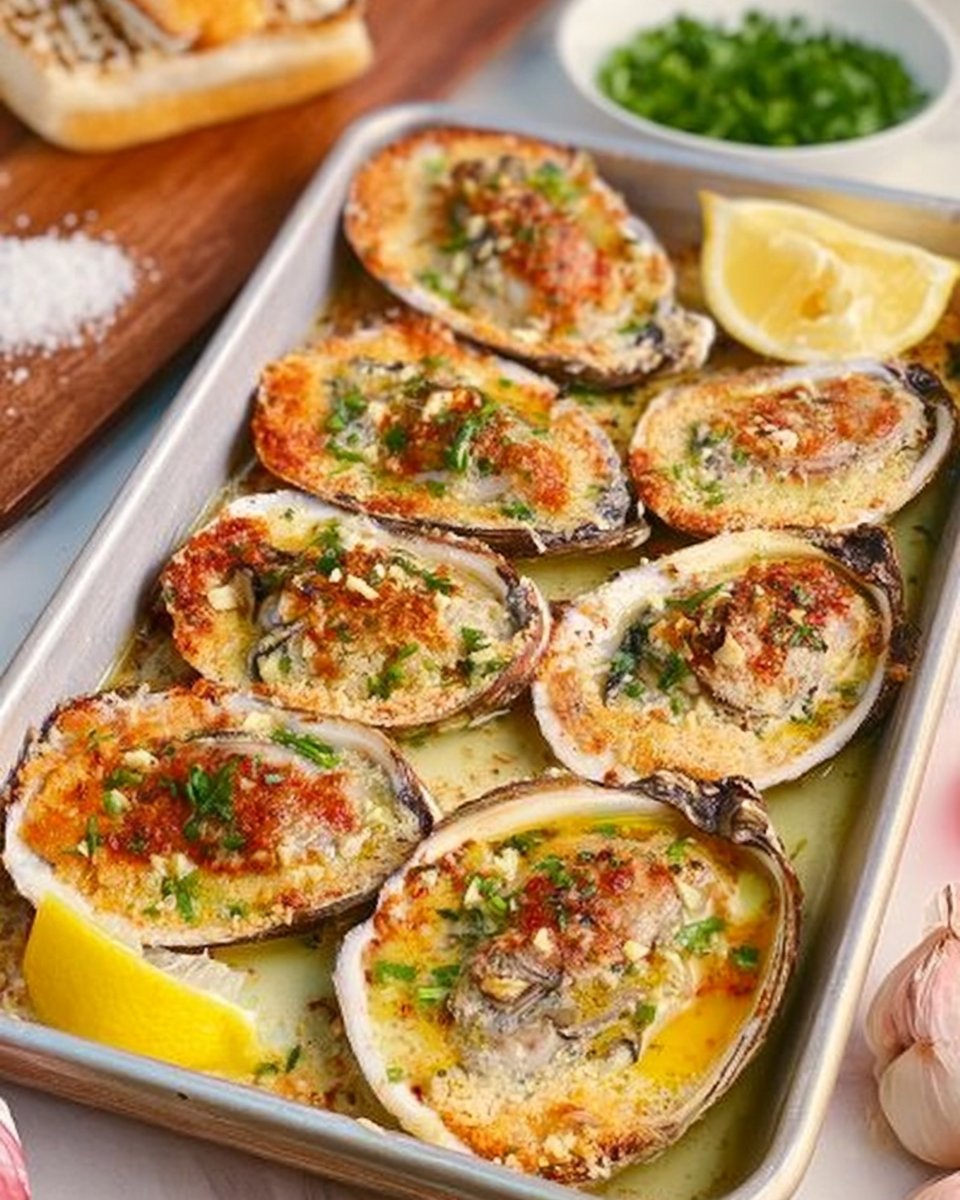 Garlic Lemon Butter Oysters