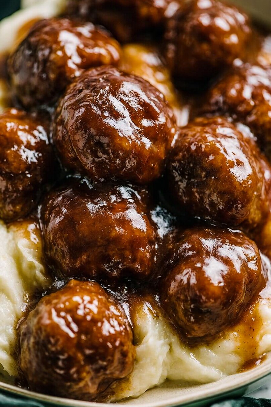 Slow Cooker Salisbury Steak Meatballs