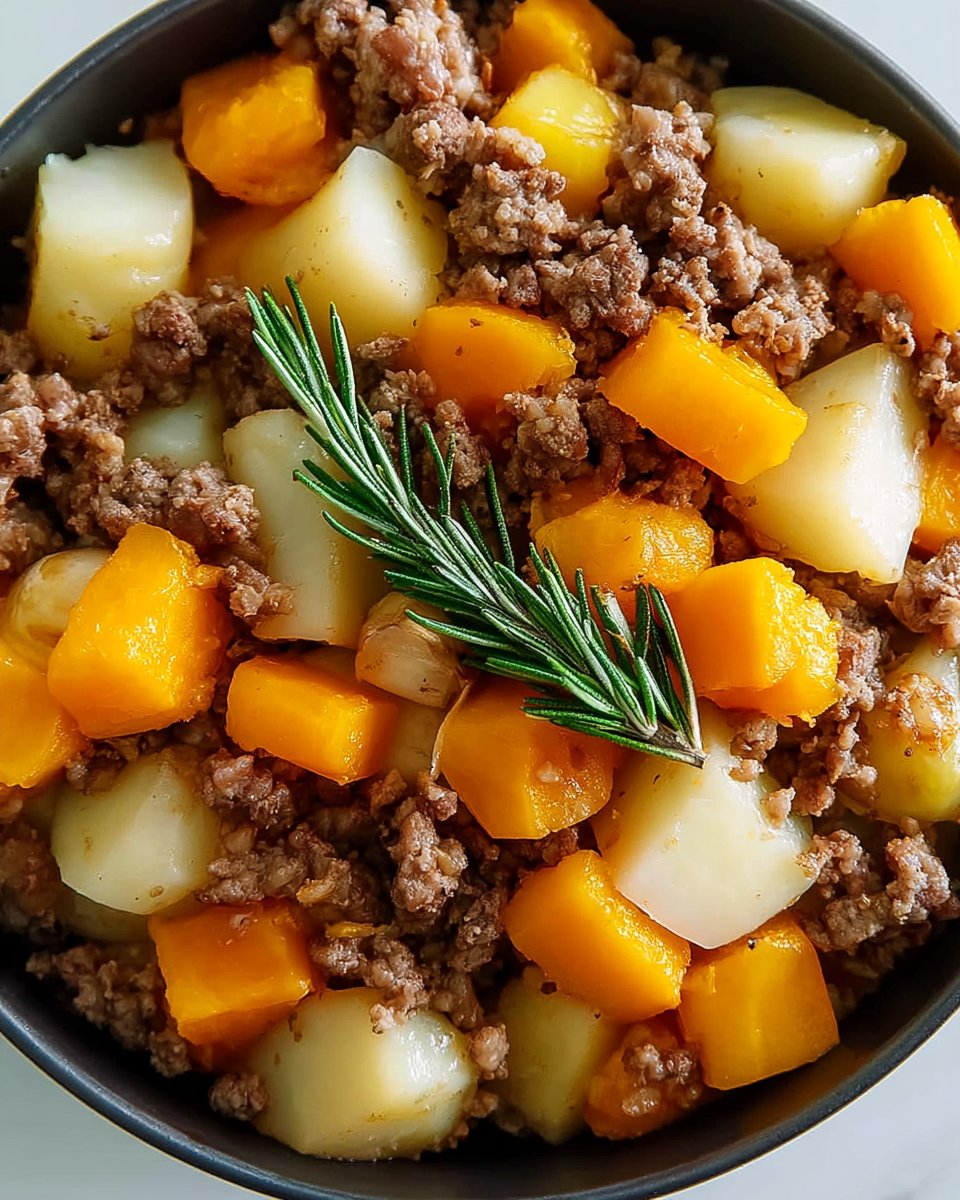 Homemade Roasted Butternut Squash with Ground Beef - FlirtyFood