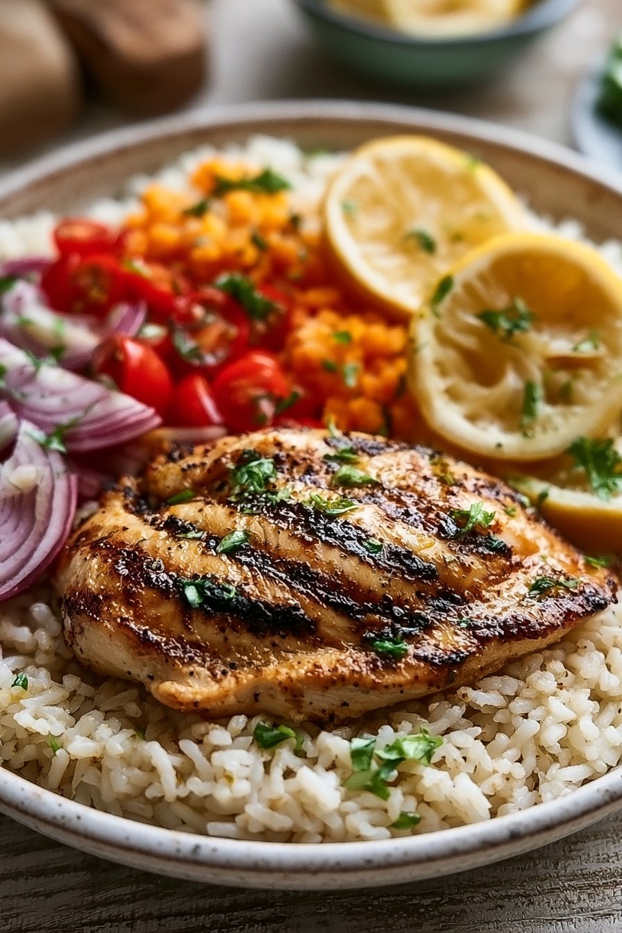🍚 Grilled Chicken Rice Bowls (High Protein Easy Meal Prep)