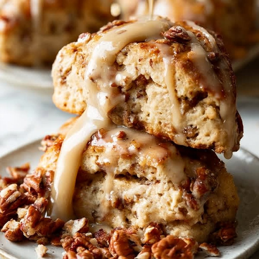 Maple Pecan Glazed Scones